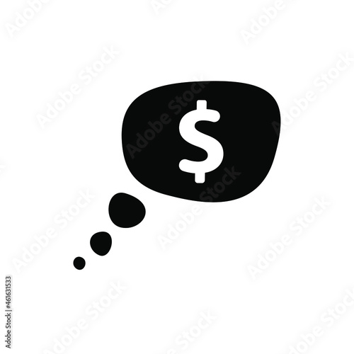 Speech bubble with dollar icon vector. thought about money illustration sing. economy symbol. Bank logo.