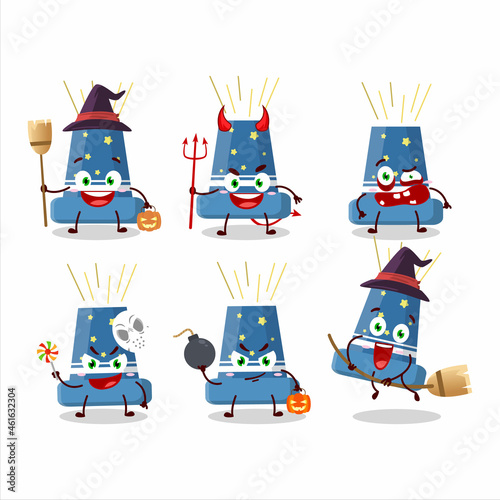 Halloween expression emoticons with cartoon character of reloadable mortar