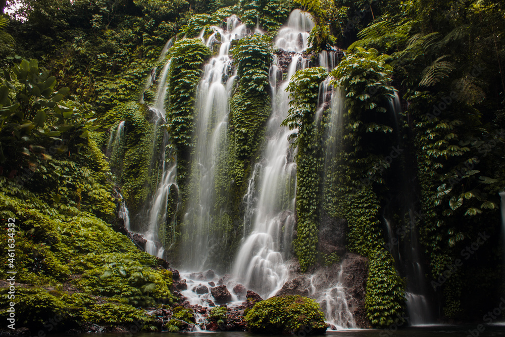 Beautiful waterfall in the middle of forest Beautiful waterfall in the middle of forest