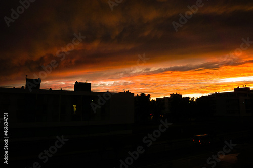 Sunset over the city in Portugal