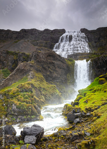 Dynjandi is the most famous waterfall of the West Fjords  Iceland