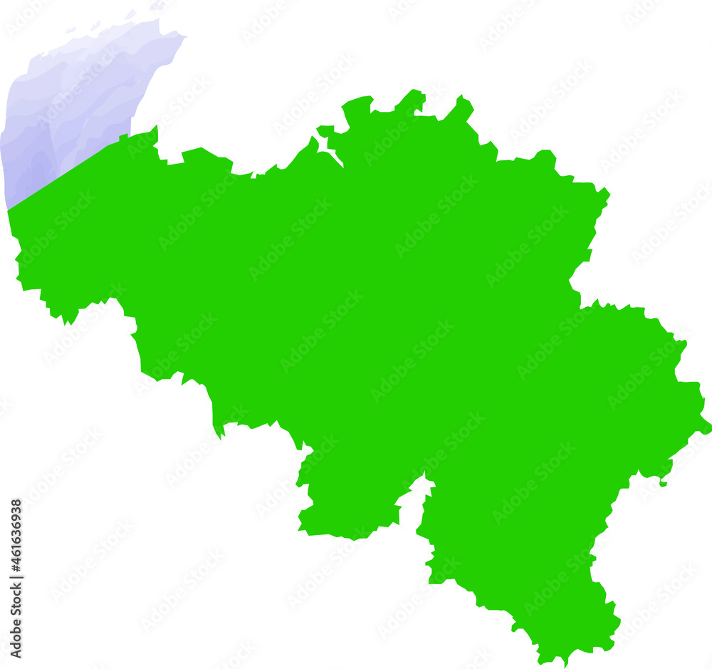 Belgium Map Countryland, with watercolor sea Belgium Map Countryland, with watercolor sea