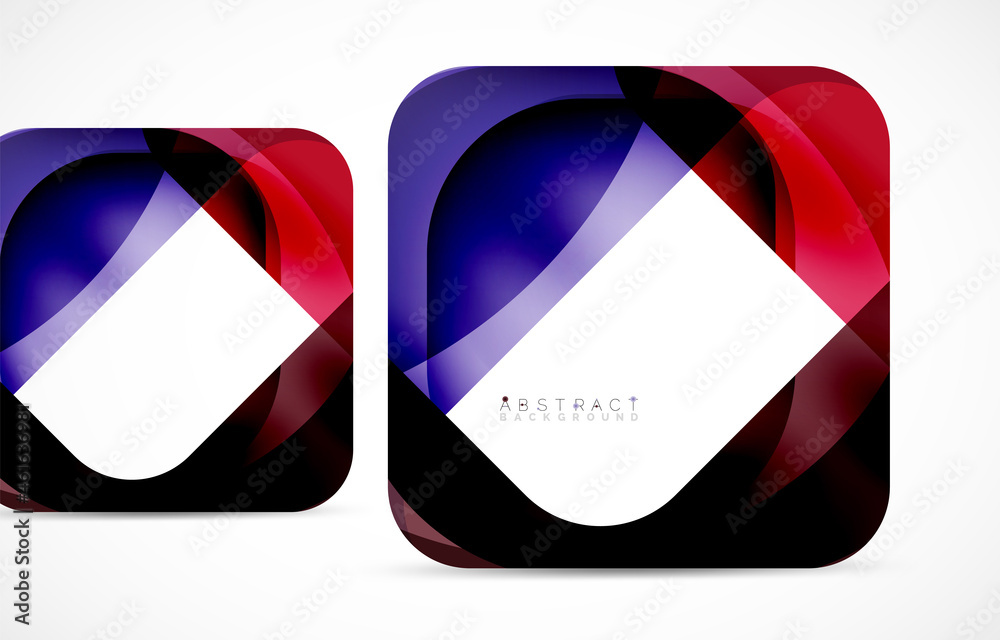 Minimal background. Abstract square shape with round corners created with wavy forms. Vector Illustration For Wallpaper, Banner, Background, Landing Page Minimal background. Abstract square shape with round corners created with wavy forms. Vector Illustration For Wallpaper, Banner, Background, Landing Page