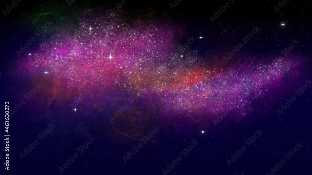 Dramatic space colorful and amazing star universe. Background for your content like as video, gaming, broadcast, streaming, promotion, advertise, presentation, sport, marketing, webinar, education etc