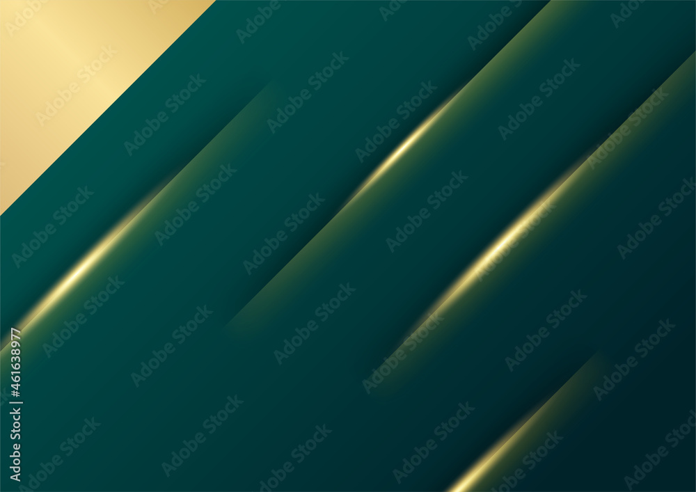 Abstract pattern luxury dark green and gold background