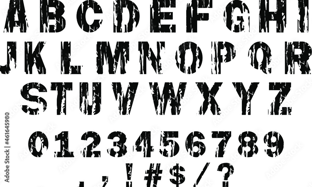 Naklejka premium Vector of the Grunge Alphabet