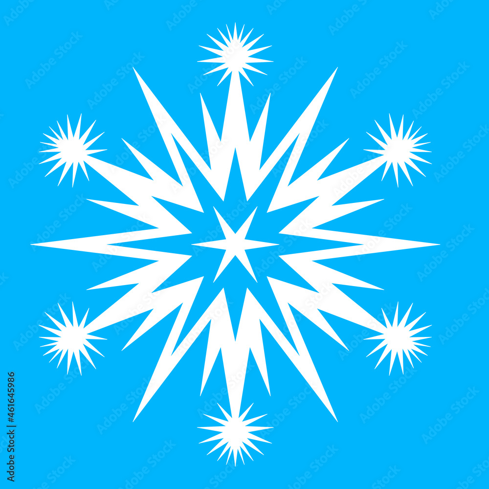 Snowflake for design, star spark in snowflake pattern, vector Snowflake for design, star spark in snowflake pattern, vector