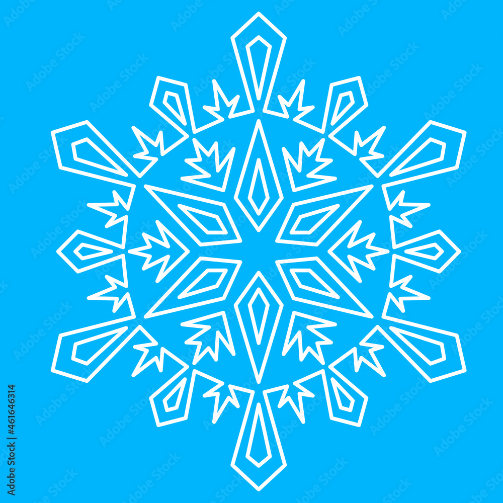 Christmas decoration. Cute snowflake for design, crystal ice vector