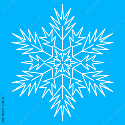 Snowflake icon, Christmas decoration. Cute snowflake for design, crystal ice vector