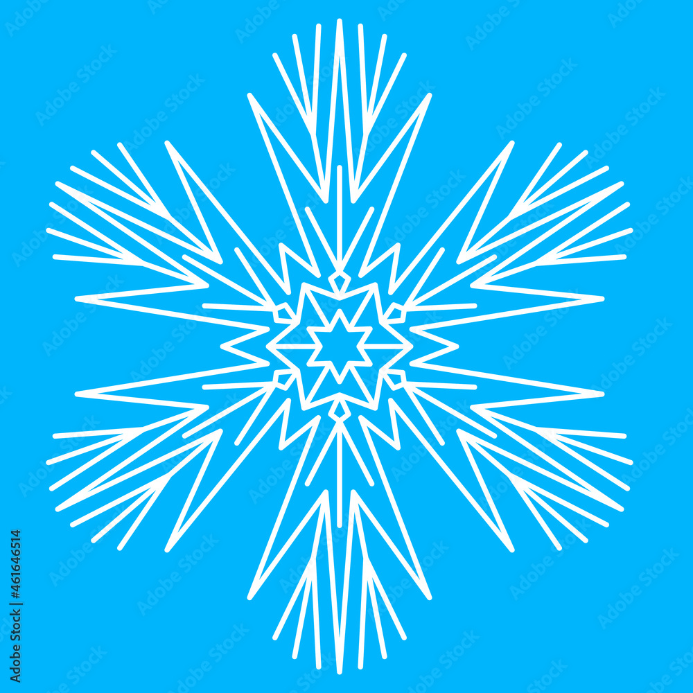 Needle snowflake icon, christmas decoration. Excellent snowflake, symmetrical crystal vector Needle snowflake icon, christmas decoration. Excellent snowflake, symmetrical crystal vector