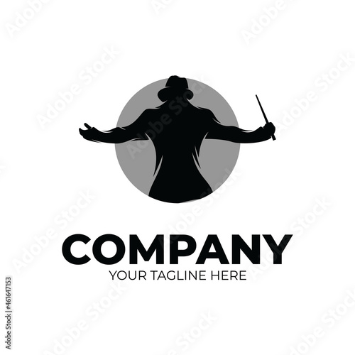 Music conductor logo design template