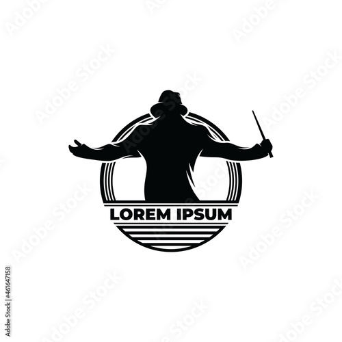 Music conductor logo design template