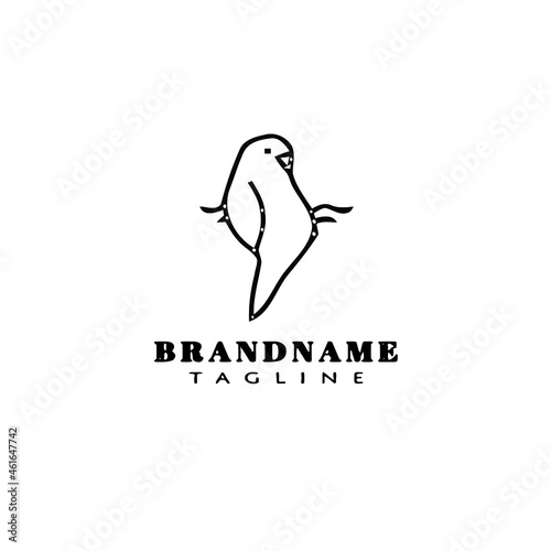 hand drawn bird logo cartoon icon design template black isolated vector illustration