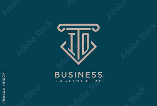 IO initial with pillar icon design, clean and modern attorney, legal firm logo