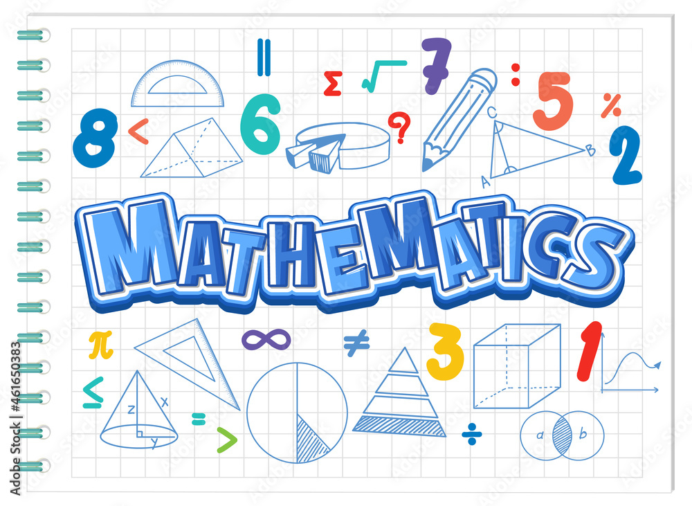 Naklejka premium Doodle math formula on notebook page