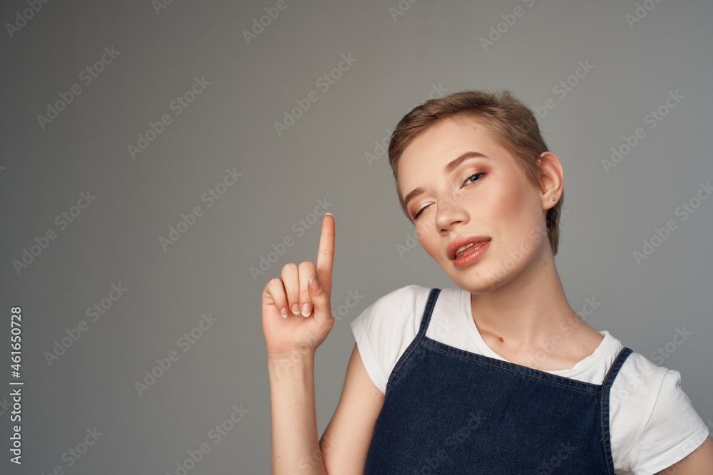 pretty woman fashion clothes attractive look light background pretty woman fashion clothes attractive look light background