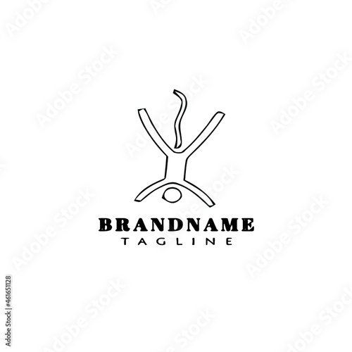 bungee jumper logo icon design template black isolated vector illustration