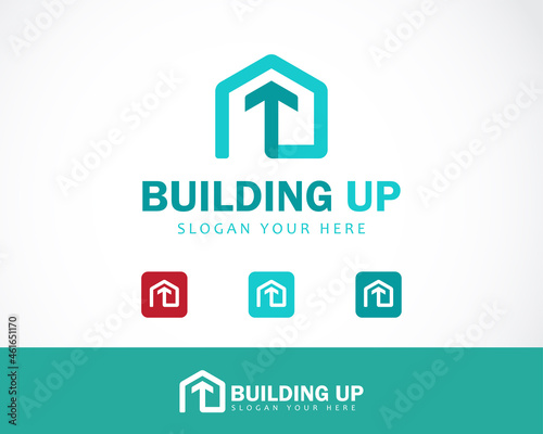 building up logo creative home arrow icon design web