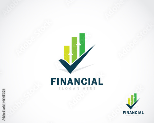 financial logo creative check sign symbol market diagram arrow