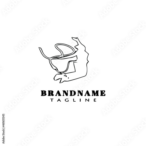 bungee jumper cartoon logo icon design template black isolated vector cute