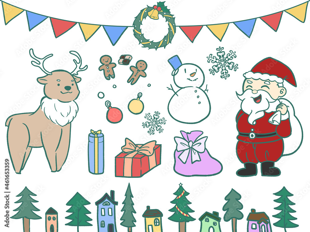 Obraz premium クリスマスイラストセット カラー