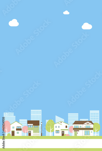 背景素材_ニュータウンの街並み