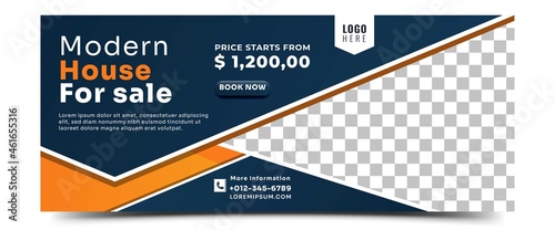 Real estate sale promotional banner template design.
