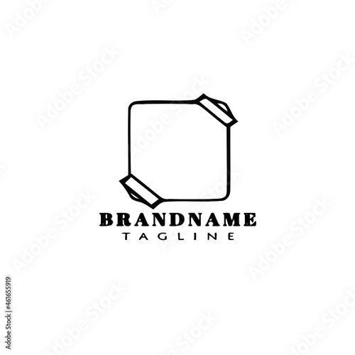 cute block note logo cartoon icon design template black isolated vector illustration