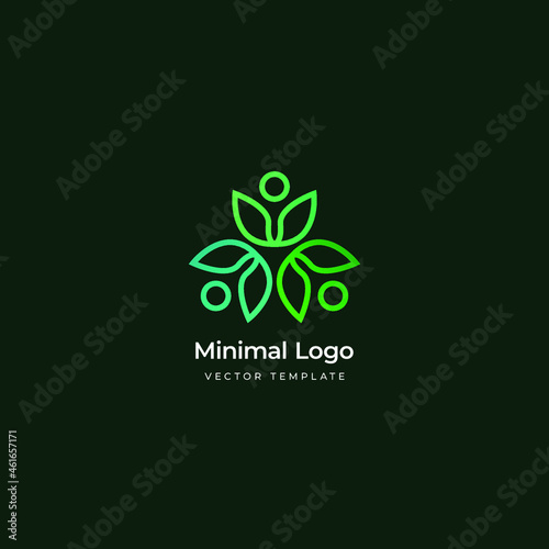 Minimal eco logo template. Vector illustration