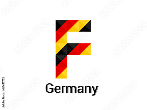 Creative Letter F with 3d germany colors concept. Good for print, t-shirt design, logo, etc. Vector illustration. Free Download Creative Letter F with 3d germany colors concept. Good for print, t-shirt design, logo, etc. Vector illustration. - GFXLoad