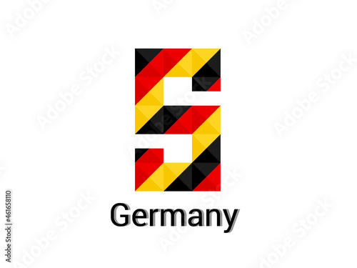 Creative Letter S with 3d germany colors concept. Good for print, t-shirt design, logo, etc. Vector illustration.