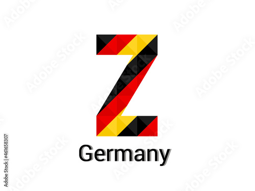 Creative Letter Z with 3d germany colors concept. Good for print, t-shirt design, logo, etc. Vector illustration.