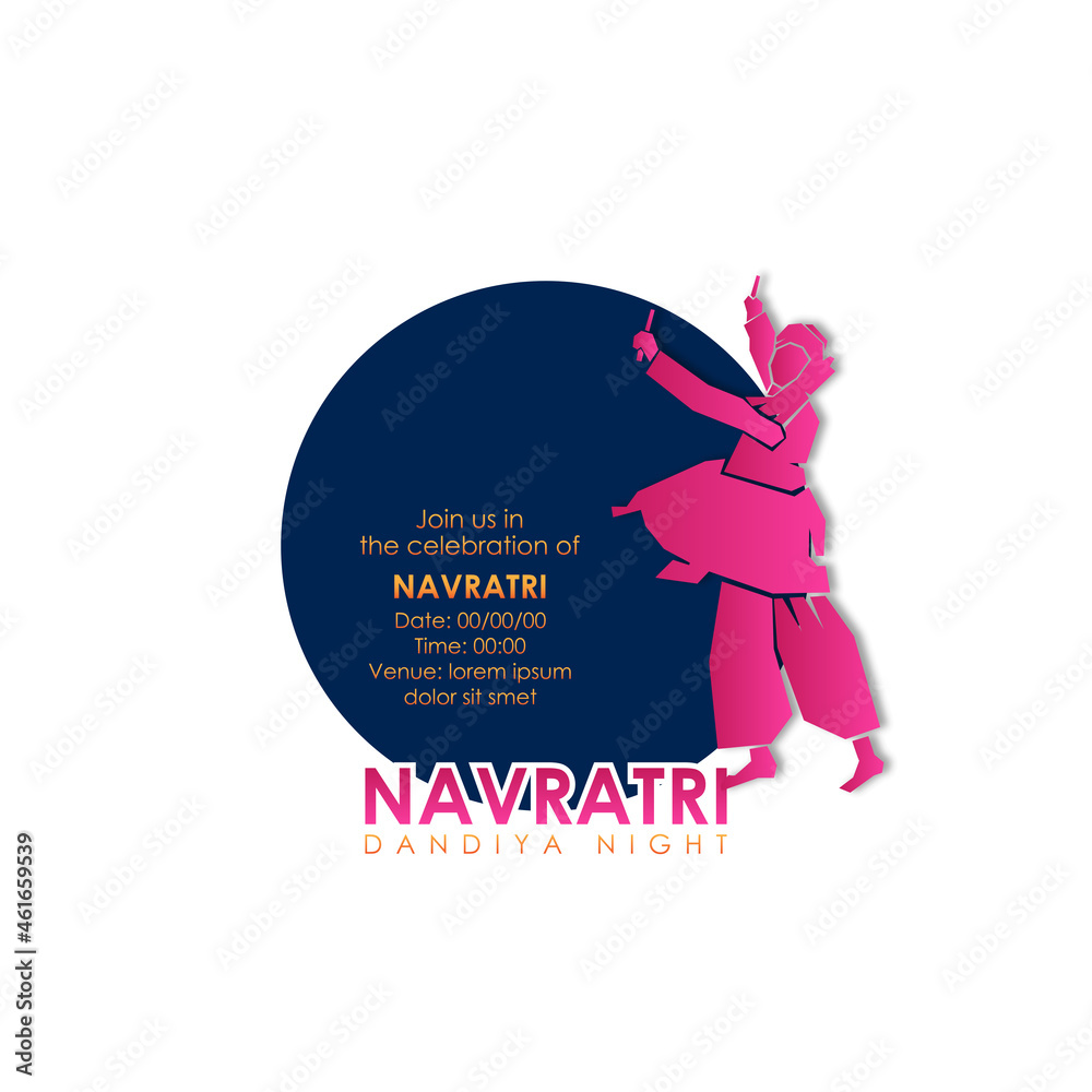 DANDIYA NIGHT CELEBRATION ON NAVRATRI. VECTOR DANDIYA NIGHT CELEBRATION ON NAVRATRI. VECTOR