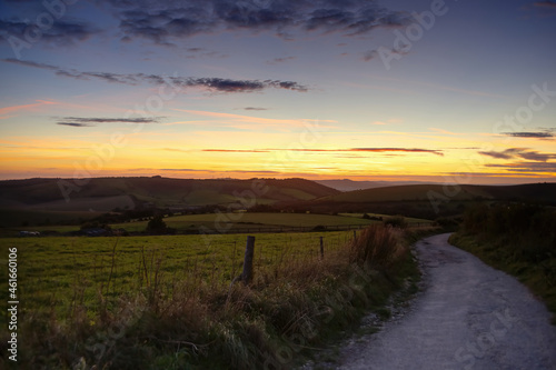 sunset over Southdowns in sussex