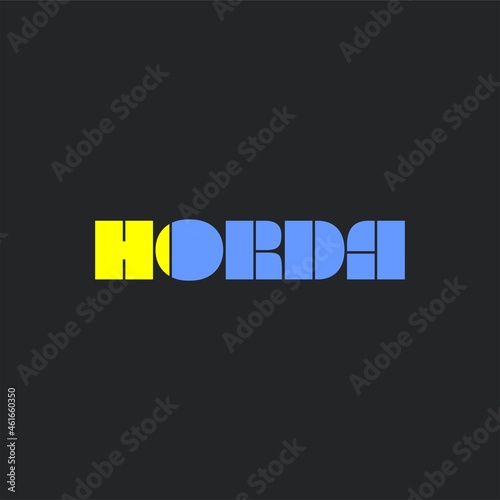 "HORDA" means geometric "chord". Logo elements: chord, segment, arc and secant. Vector. ....