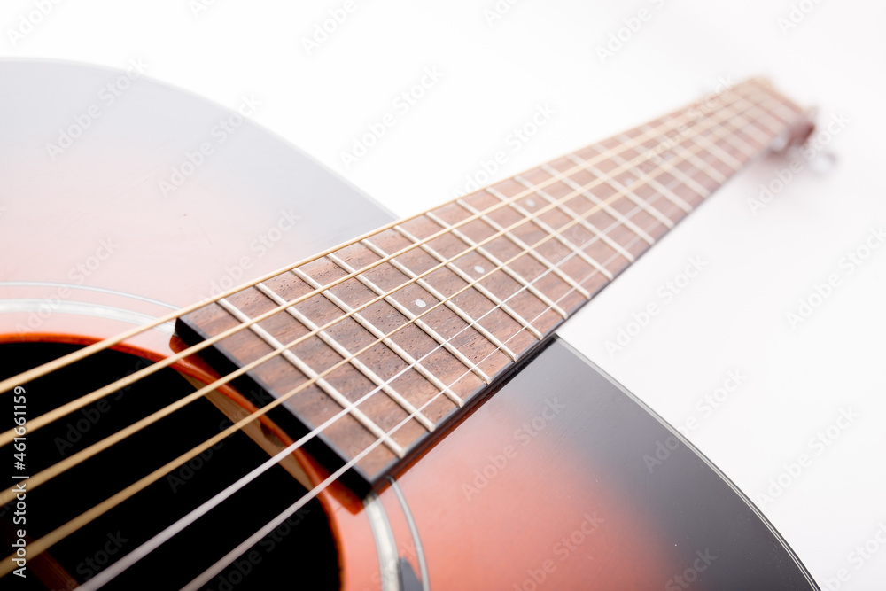 Fototapeta premium Guitar on a white background, music