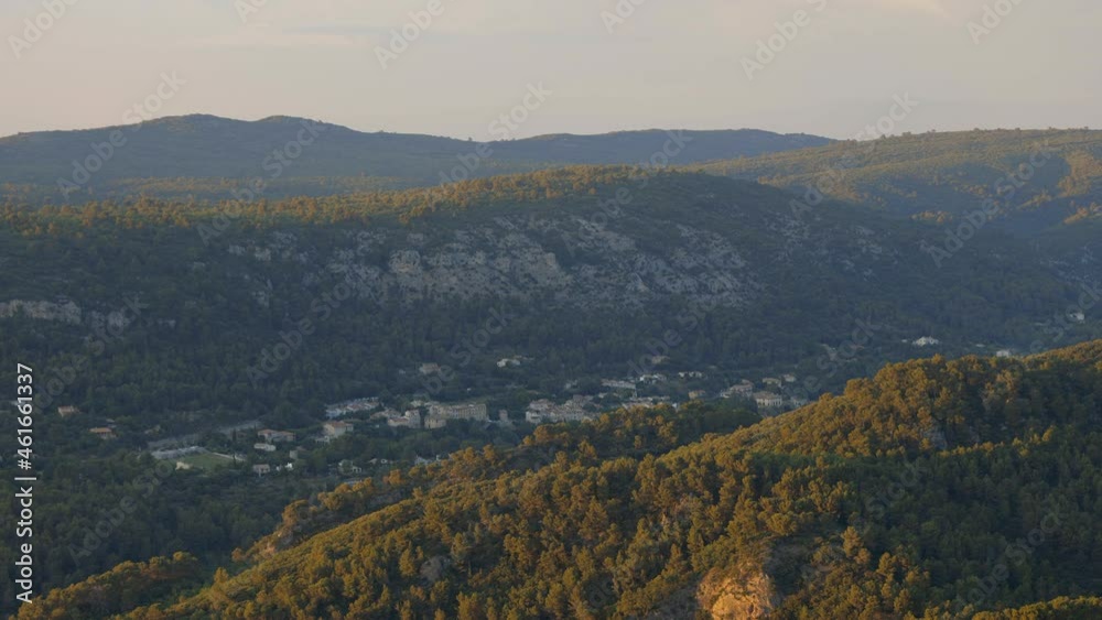 Panoramic Provence landscape on the southern side of the Sainte-Victoire mountain in the south of France Panoramic Provence landscape on the southern side of the Sainte-Victoire mountain in the south of France