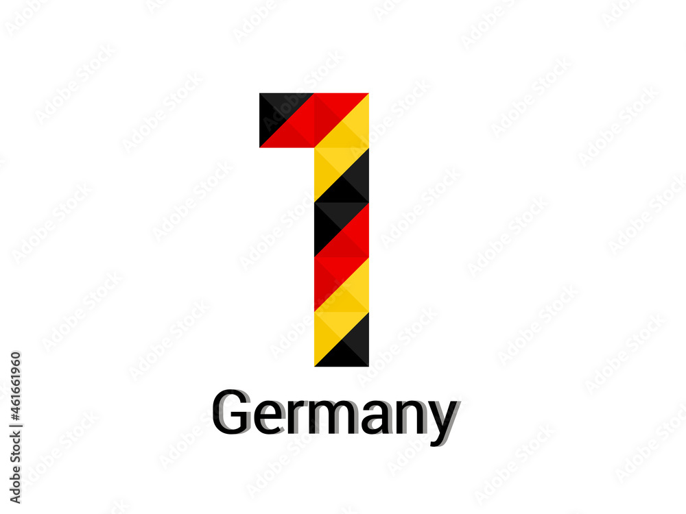 Creative Number 1 with 3d germany colors concept. Good for print, t-shirt design, logo, etc. Vector illustration. Creative Number 1 with 3d germany colors concept. Good for print, t-shirt design, logo, etc. Vector illustration.