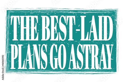 THE BEST-LAID PLANS GO ASTRAY, words on blue grungy stamp sign