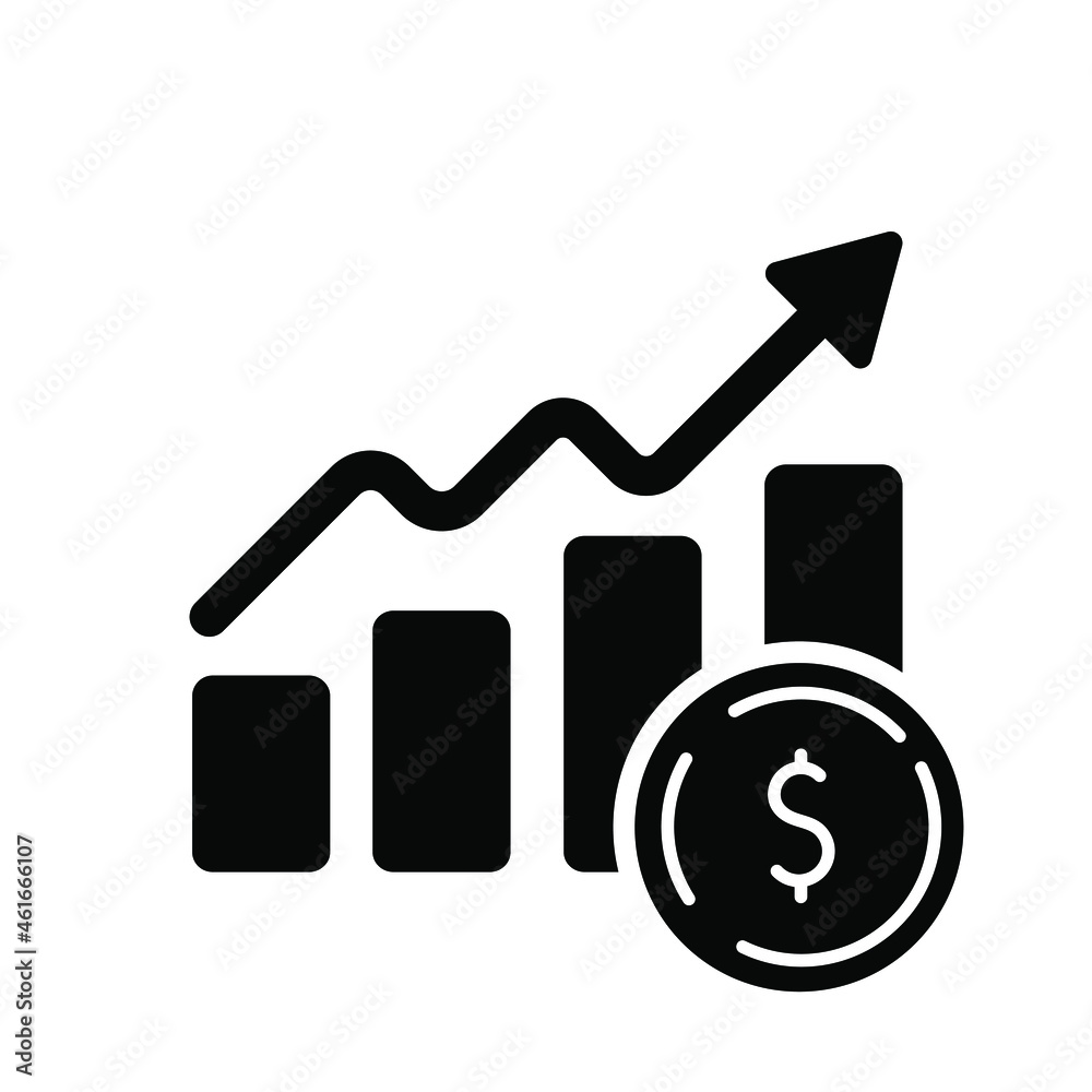 Up arrow icon vector. profit graph illustration sing. cash income symbol. Money logo. Up arrow icon vector. profit graph illustration sing. cash income symbol. Money logo.