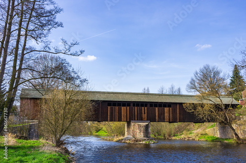 Hohenfichte Wooden Bridge, Saxony, Germany photo