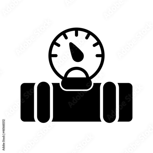 Gas Guage Glyph Vector Icon Design