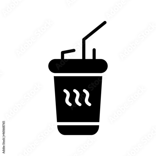 Disposable Tea CUp Glyph Vector Icon Design
