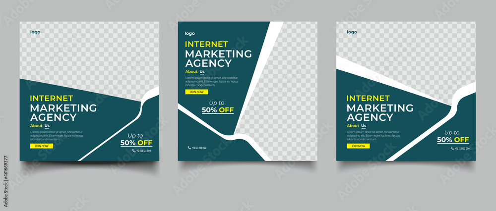 Digital marketing agency instagram post and social media banner template - obrazy, fototapety, plakaty 