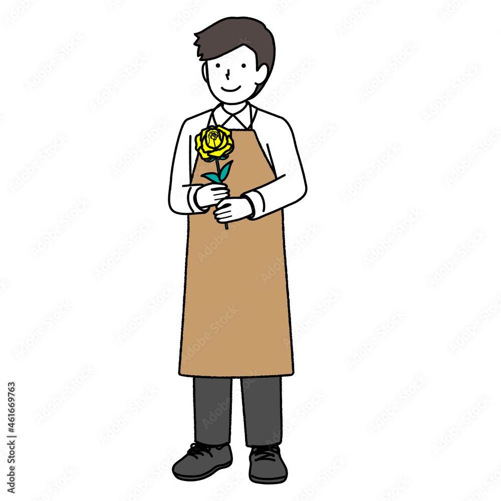 Florist man in an apron