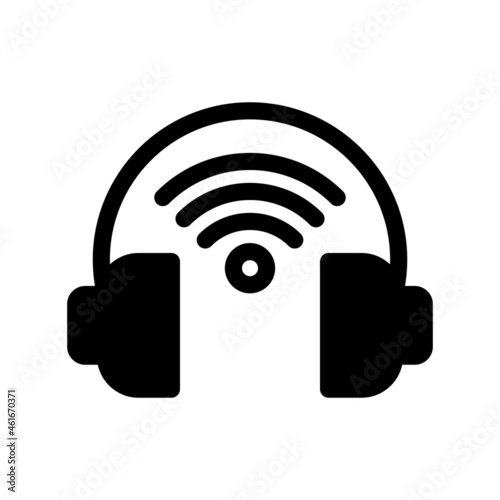 Headphones Glyph Vector Icon Design