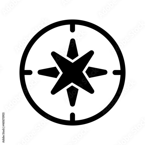 Compas Glyph Vector Icon Design