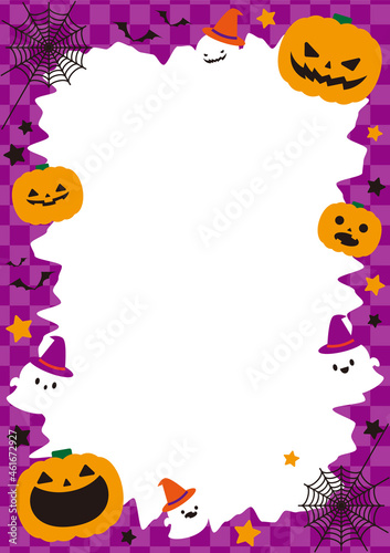 16_Halloween pumpkin and ghost frame (White_Vertical)