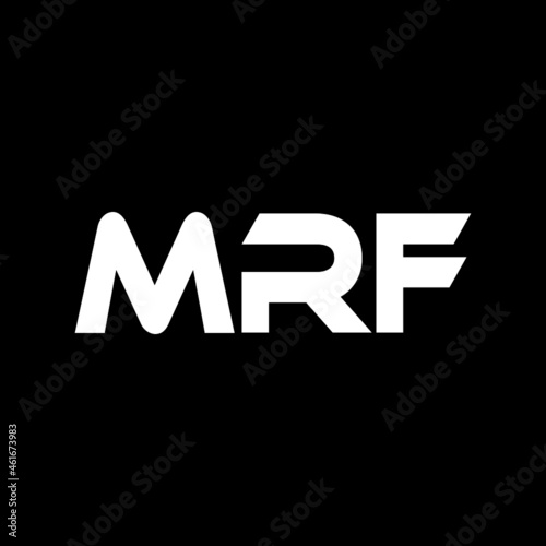 MRF letter logo design with black background in illustrator, vector logo modern alphabet font overlap style. calligraphy designs for logo, Poster, Invitation, etc.