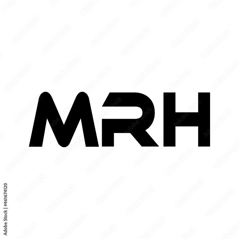 MRH letter logo design with white background in illustrator, vector logo modern alphabet font overlap style. calligraphy designs for logo, Poster, Invitation, etc.